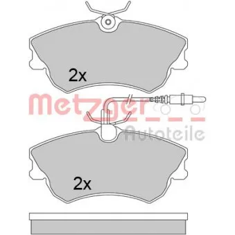 Jeu de 4 plaquettes de frein avant METZGER 1170456