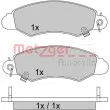 Jeu de 4 plaquettes de frein avant METZGER 1170457 - Visuel 1