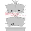 Jeu de 4 plaquettes de frein avant METZGER 1170459 - Visuel 1