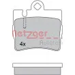 Jeu de 4 plaquettes de frein arrière METZGER 1170460 - Visuel 1