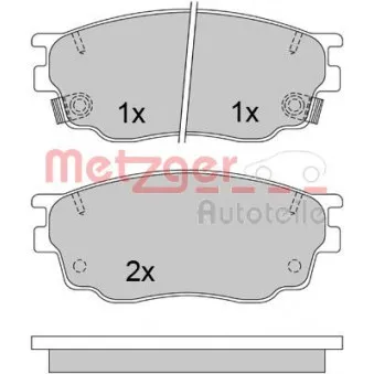 Jeu de 4 plaquettes de frein avant METZGER 1170461