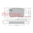 Jeu de 4 plaquettes de frein arrière METZGER 1170471 - Visuel 1