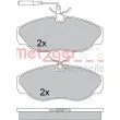 Jeu de 4 plaquettes de frein avant METZGER 1170477 - Visuel 1