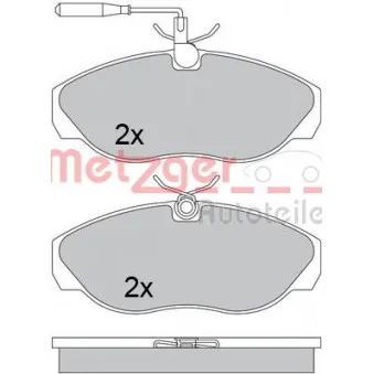 Jeu de 4 plaquettes de frein avant METZGER 1170477