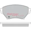 Jeu de 4 plaquettes de frein avant METZGER 1170480 - Visuel 1
