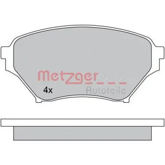 Jeu de 4 plaquettes de frein avant METZGER 1170480