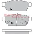 Jeu de 4 plaquettes de frein arrière METZGER 1170492 - Visuel 1