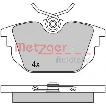 Jeu de 4 plaquettes de frein arrière METZGER 1170497