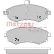 Jeu de 4 plaquettes de frein avant METZGER 1170506 - Visuel 1