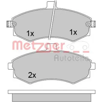 Jeu de 4 plaquettes de frein avant METZGER 1170506