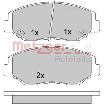 Jeu de 4 plaquettes de frein avant METZGER 1170507