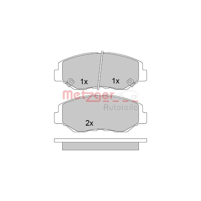 Jeu de 4 plaquettes de frein avant METZGER 1170507