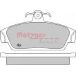 Jeu de 4 plaquettes de frein avant METZGER 1170514 - Visuel 1