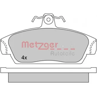 Jeu de 4 plaquettes de frein avant METZGER 1170514