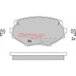 Jeu de 4 plaquettes de frein avant METZGER 1170515 - Visuel 1