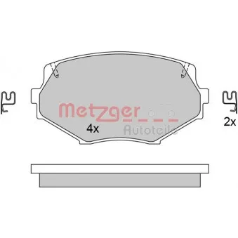 Jeu de 4 plaquettes de frein avant METZGER 1170515