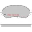 Jeu de 4 plaquettes de frein avant METZGER 1170518 - Visuel 1