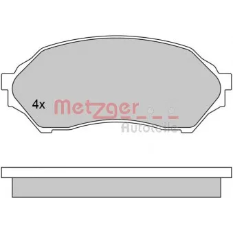 Jeu de 4 plaquettes de frein avant METZGER 1170518