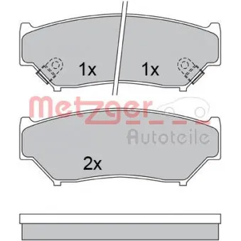 Jeu de 4 plaquettes de frein avant METZGER 1170528