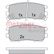 Jeu de 4 plaquettes de frein arrière METZGER 1170529 - Visuel 1