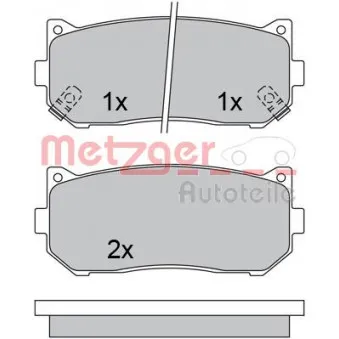 Jeu de 4 plaquettes de frein arrière METZGER 1170533