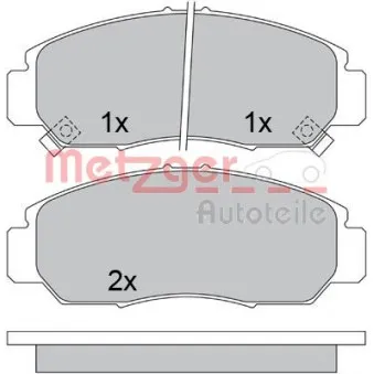 Jeu de 4 plaquettes de frein avant METZGER 1170536