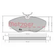 Jeu de 4 plaquettes de frein avant METZGER 1170537 - Visuel 1