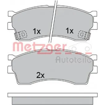 Jeu de 4 plaquettes de frein avant METZGER 1170548