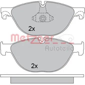 Jeu de 4 plaquettes de frein avant METZGER 1170564