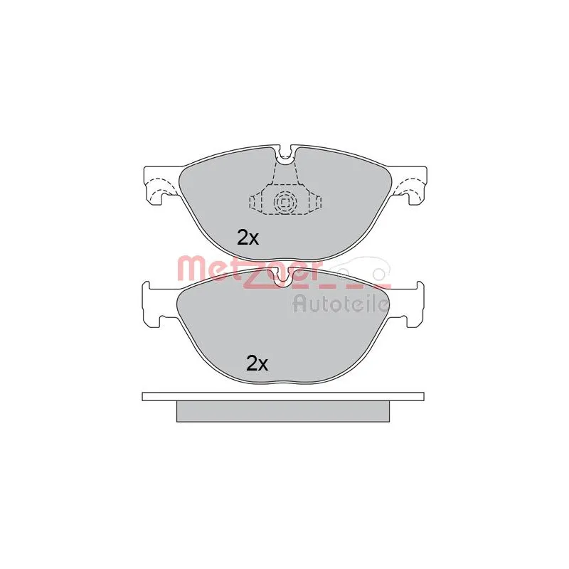 Jeu de 4 plaquettes de frein avant METZGER 1170564