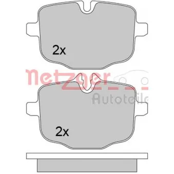 Jeu de 4 plaquettes de frein arrière METZGER 1170565