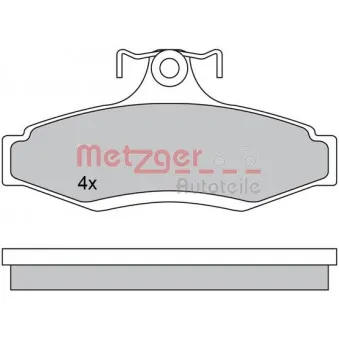 Jeu de 4 plaquettes de frein arrière METZGER 1170581