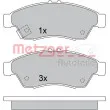 Jeu de 4 plaquettes de frein avant METZGER 1170584 - Visuel 1