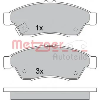 Jeu de 4 plaquettes de frein avant METZGER 1170584