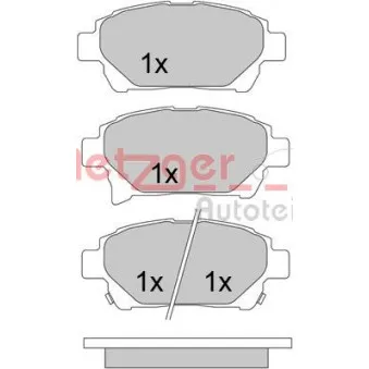 Jeu de 4 plaquettes de frein avant METZGER 1170586