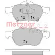 Jeu de 4 plaquettes de frein avant METZGER 1170587 - Visuel 1