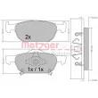 Jeu de 4 plaquettes de frein avant METZGER 1170594 - Visuel 1