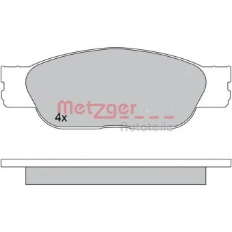 Jeu de 4 plaquettes de frein avant METZGER 1170610