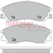 Jeu de 4 plaquettes de frein avant METZGER 1170611 - Visuel 1