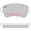Jeu de 4 plaquettes de frein avant METZGER 1170612 - Visuel 1