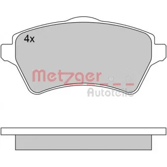 Jeu de 4 plaquettes de frein avant METZGER 1170612