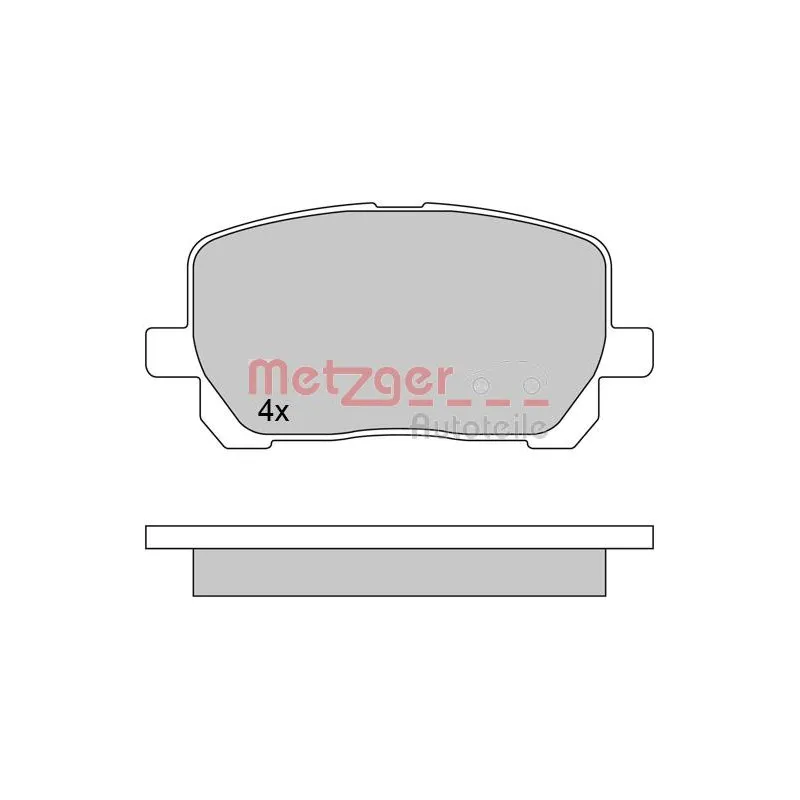 Jeu de 4 plaquettes de frein avant METZGER 1170616