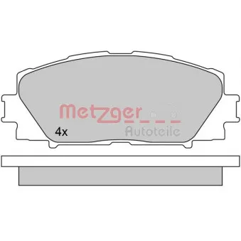 Jeu de 4 plaquettes de frein avant METZGER 1170618