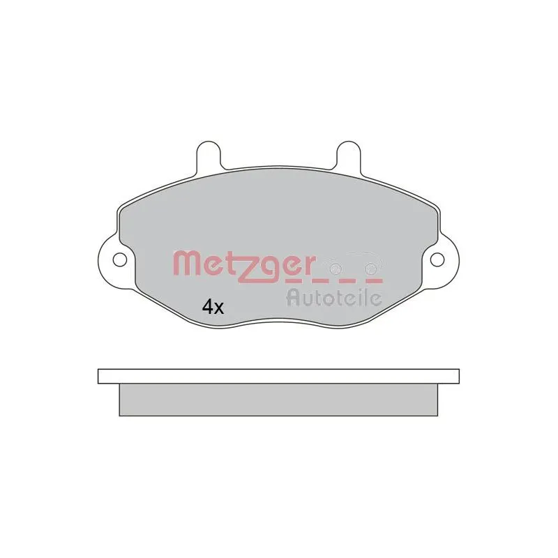 Jeu de 4 plaquettes de frein avant METZGER 1170629
