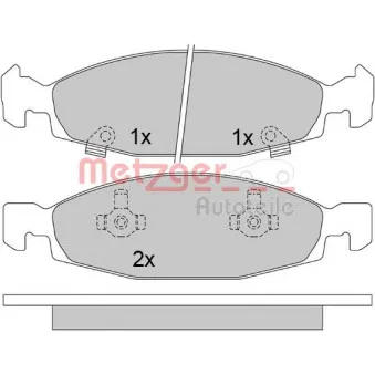 Jeu de 4 plaquettes de frein avant METZGER 1170631