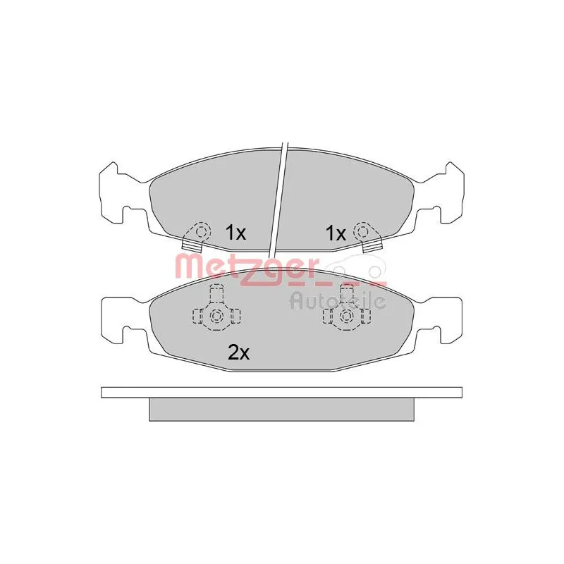 Jeu de 4 plaquettes de frein avant METZGER 1170631