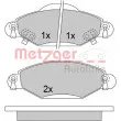 Jeu de 4 plaquettes de frein avant METZGER 1170632 - Visuel 1
