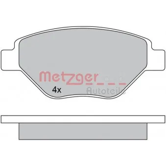 Jeu de 4 plaquettes de frein avant METZGER 1170652