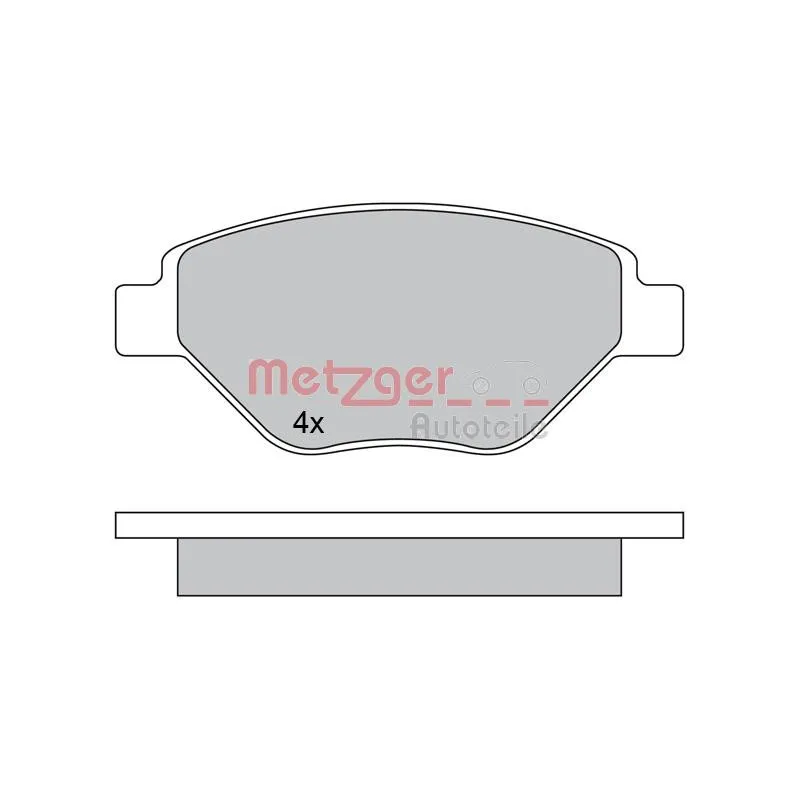 Jeu de 4 plaquettes de frein avant METZGER 1170652