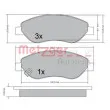Jeu de 4 plaquettes de frein avant METZGER 1170655 - Visuel 1